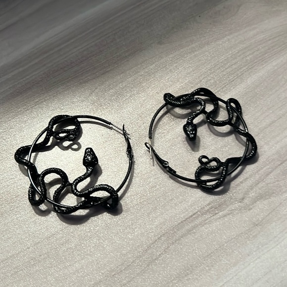 Snake Hoop Earrings 🐍 - Picture 1 of 3